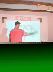 City Pulse, a final project in the summer course, a data-driven real-time interactive projection based on the people’s motion